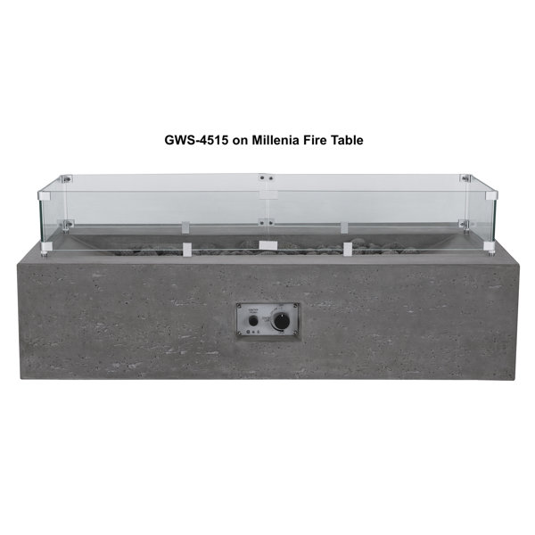 PyroMania 15'' x 45'' Rectangle Glass Spark Screen Wayfair